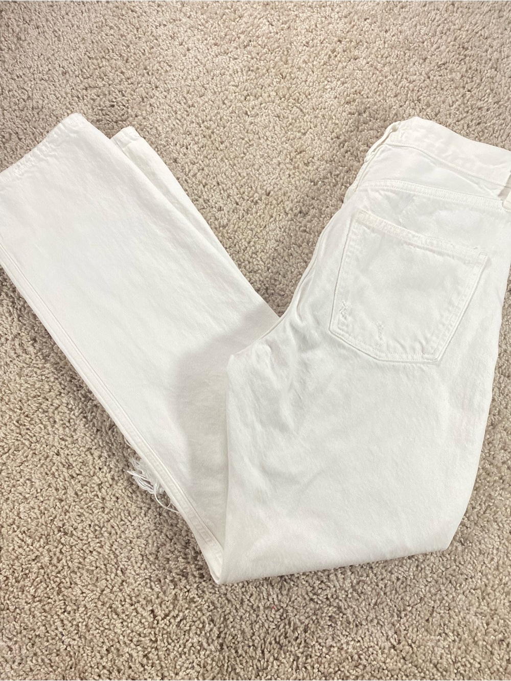 AGOLDE 90s Loose Fit 24 Enamel White Distressed Straight Leg Jeans Grunge Thrash - Picture 10 of 15